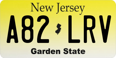 NJ license plate A82LRV