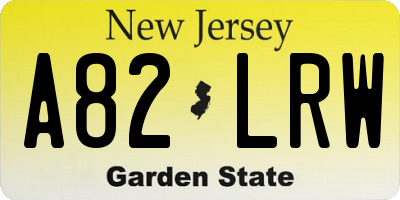 NJ license plate A82LRW