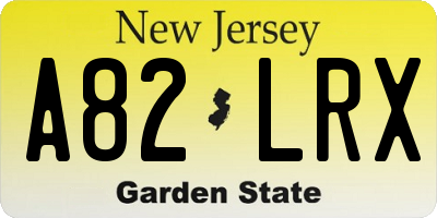 NJ license plate A82LRX