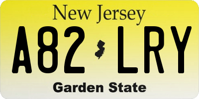NJ license plate A82LRY