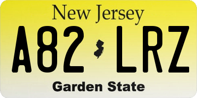 NJ license plate A82LRZ