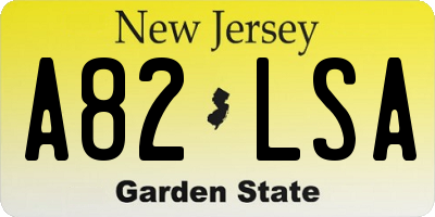NJ license plate A82LSA