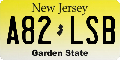 NJ license plate A82LSB