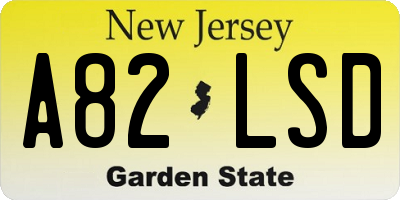 NJ license plate A82LSD