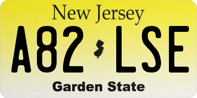 NJ license plate A82LSE