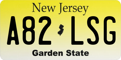 NJ license plate A82LSG
