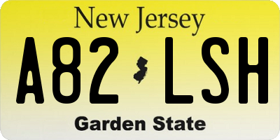 NJ license plate A82LSH