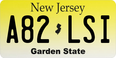 NJ license plate A82LSI