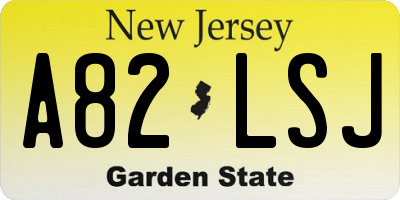 NJ license plate A82LSJ