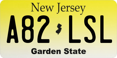 NJ license plate A82LSL