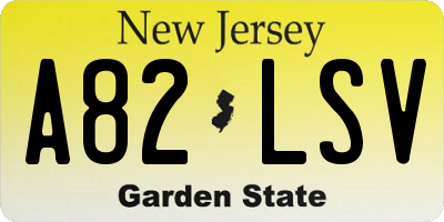 NJ license plate A82LSV