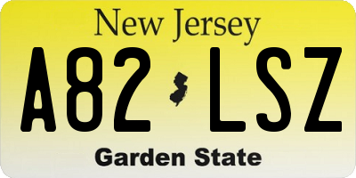 NJ license plate A82LSZ
