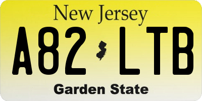 NJ license plate A82LTB