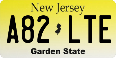 NJ license plate A82LTE