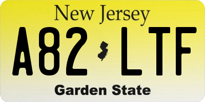 NJ license plate A82LTF