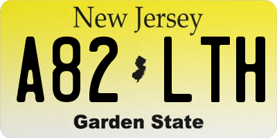 NJ license plate A82LTH