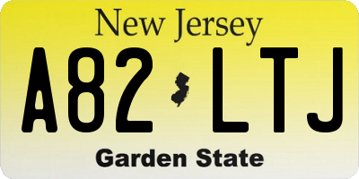 NJ license plate A82LTJ