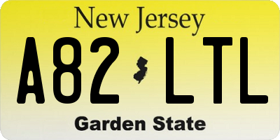 NJ license plate A82LTL