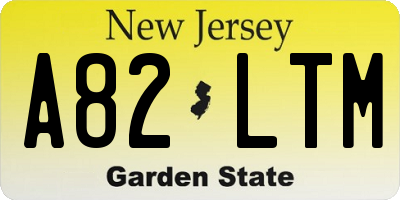 NJ license plate A82LTM