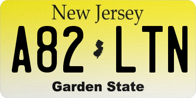 NJ license plate A82LTN