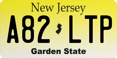 NJ license plate A82LTP