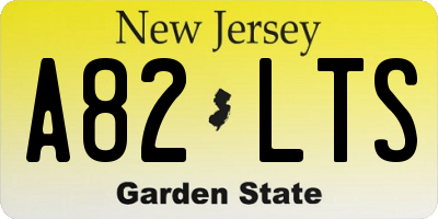 NJ license plate A82LTS