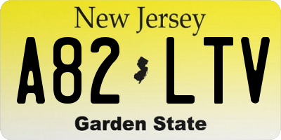 NJ license plate A82LTV