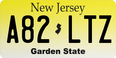 NJ license plate A82LTZ
