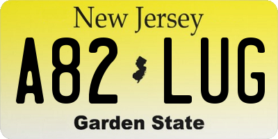 NJ license plate A82LUG