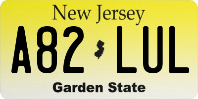 NJ license plate A82LUL