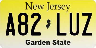 NJ license plate A82LUZ