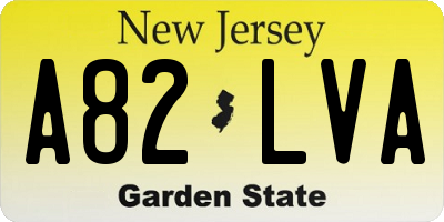 NJ license plate A82LVA