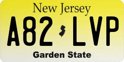 NJ license plate A82LVP