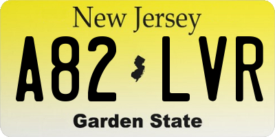 NJ license plate A82LVR