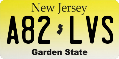 NJ license plate A82LVS