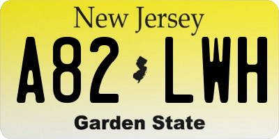 NJ license plate A82LWH