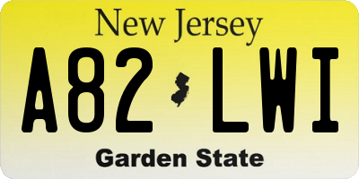 NJ license plate A82LWI