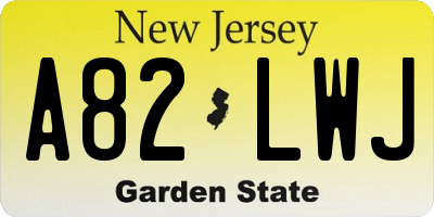 NJ license plate A82LWJ