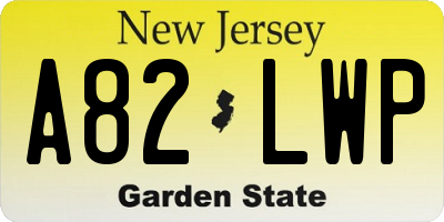NJ license plate A82LWP