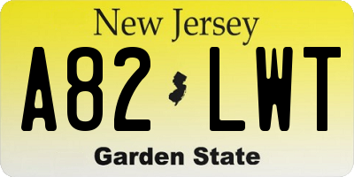 NJ license plate A82LWT