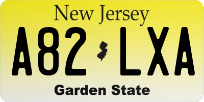 NJ license plate A82LXA