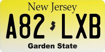 NJ license plate A82LXB