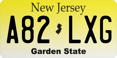 NJ license plate A82LXG