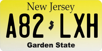 NJ license plate A82LXH