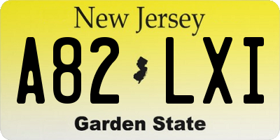 NJ license plate A82LXI
