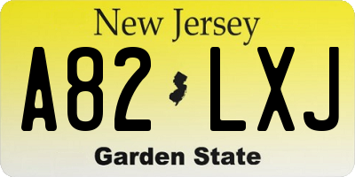 NJ license plate A82LXJ