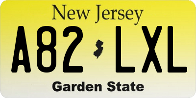 NJ license plate A82LXL