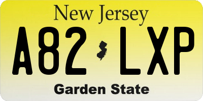 NJ license plate A82LXP