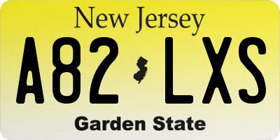 NJ license plate A82LXS