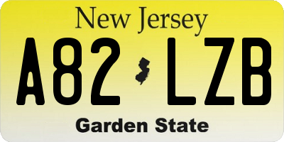 NJ license plate A82LZB